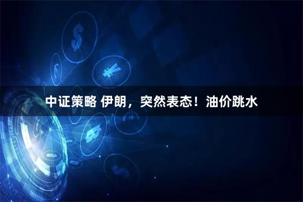 中证策略 伊朗，突然表态！油价跳水
