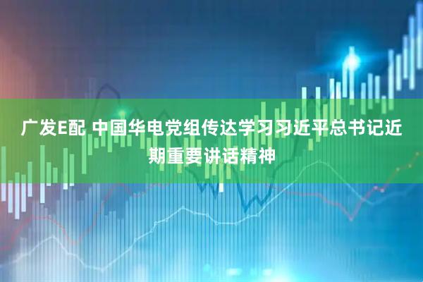 广发E配 中国华电党组传达学习习近平总书记近期重要讲话精神