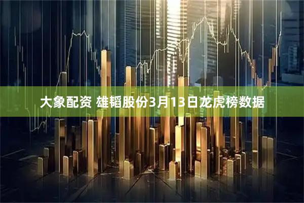 大象配资 雄韬股份3月13日龙虎榜数据